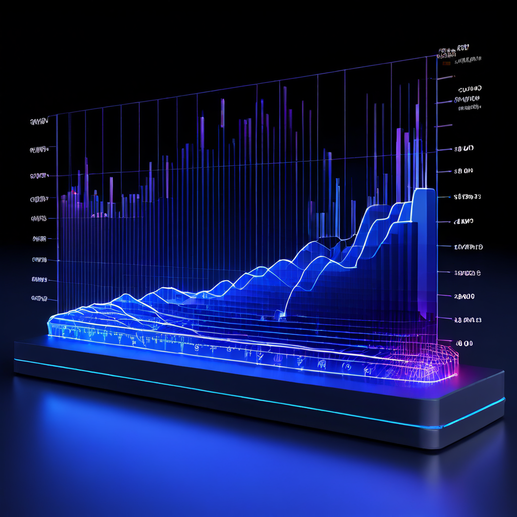 블루투스 스피커의 크기와 음질 선명도의 상관관계를 데이터 포인트와 추세선으로 시각화한 3차원 그래프가 제시되어 있습니다.